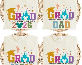 Grad Shirt, Graduate Family Squad T-shirt, land School Trip Tee, Class Of 2026 Grad Gift Sweatshirt, From the Tassel to the Castle Crewneck