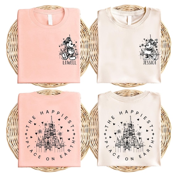 Mickey and Minnie Magical Castle Shirt, Custom The Happiest Place One Earth Sweatshirt, Disney Family Trip Shirt, Disneyland Vacation Tee