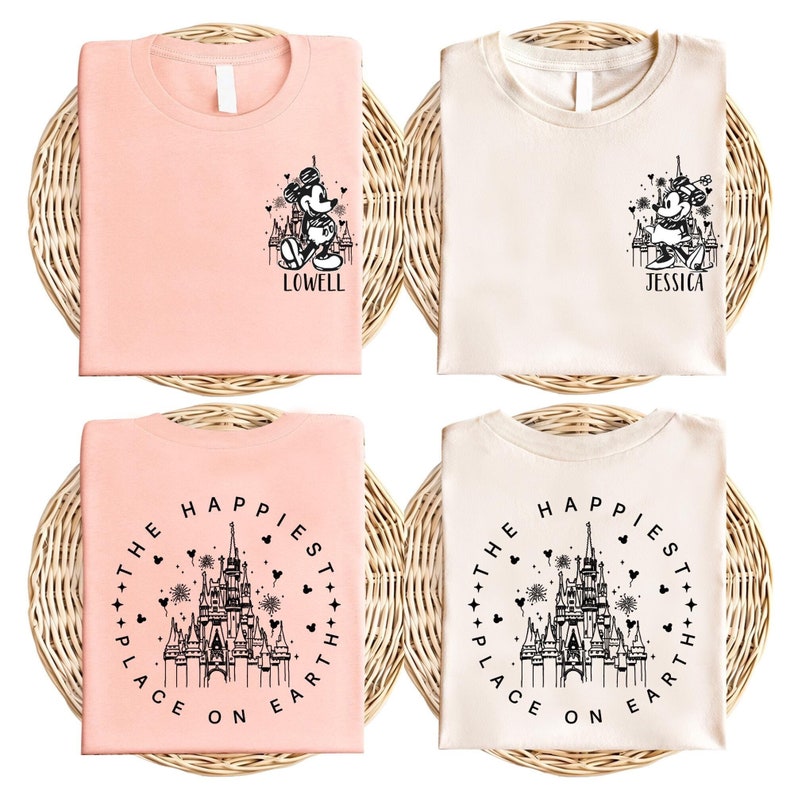 Mickey and Minnie Magical Castle Shirt, Custom The Happiest Place One Earth Sweatshirt, Disney Family Trip Shirt, Disneyland Vacation Shirts