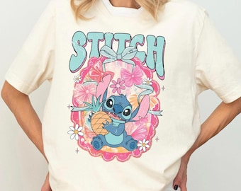 Stitch Pineapple Shirt, Summer Vibes Tee, Beach Party T-shirt, Tropical Vacation Sweatshirt, Magical Girl Summer T-Shirt, Kids Holiday Gift