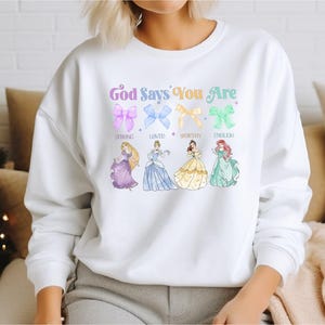 God Says You Are Strong Shirt, Disney Princess Christian T-Shirt, Princess Faith Sweater, Bible Verse Girls Shirts, Religious Mom Ariel Tee