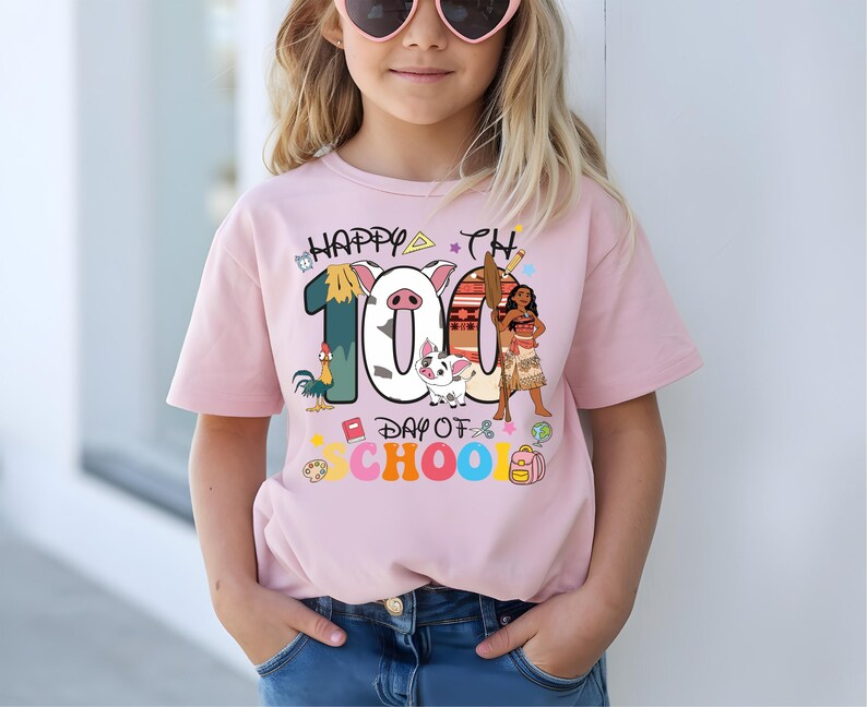 Princess 100 Days Of School Shirt, Matching Classroom T-shirt, Elementary School Sweatshirt, Cinderella Belle Moana School Crewneck