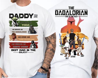 Daddy Shirt, The Dadalorian Gift Tee, Best Dad In The Galaxy Shirt, Custom  Dad Shirt, Father's Day Shirt with Kids Name