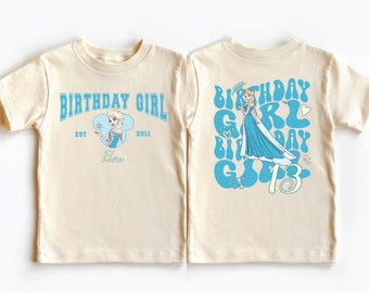 Benutzerdefinierte Prinzessin Elsa Geburtstagskind Shirt, Gefrorenes Kleinkind Shirt, landen Gefrorene Kinder Shirt, Mädchen Geburtstag Reise T-Shirt
