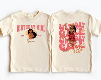 Custom Moana Birthday Girl Shirt, Disney Princess Toddler T-shirt, land Moana Kids Birthday Tee,  Family 2026 Birthday Trip Sweatshirt