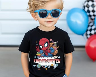 Spiderman Kindergarten Shirt,  School Kid Matching Tee, Kindergarten Teacher Tee,  1st Day Of School Shirt, Back to School Tee