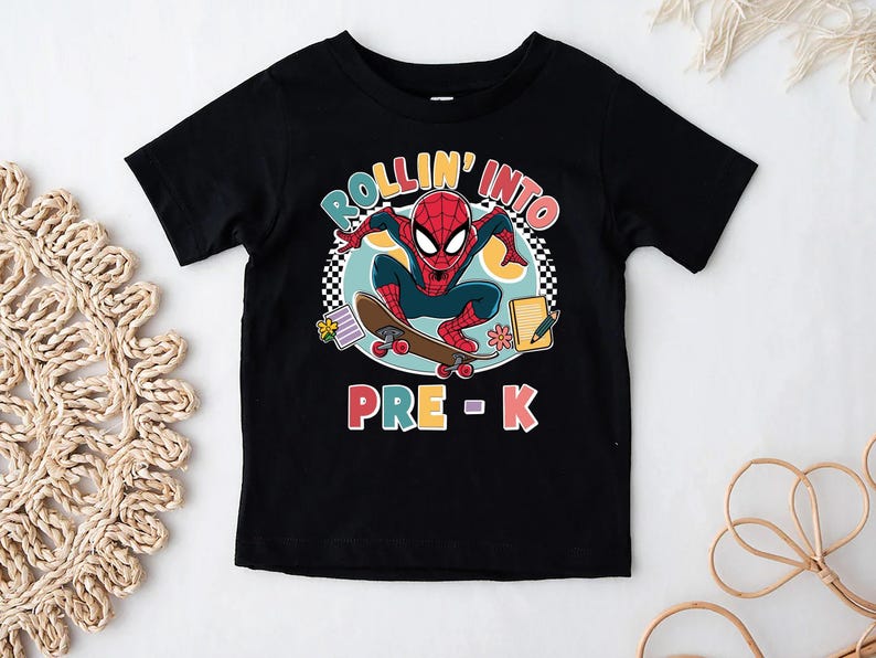Rollin Into Pre-K School Shirt, Disney Marvel Spiderman School Shirt, First Day Of School Shirt, Back to School Shirt, School Kids Shirt