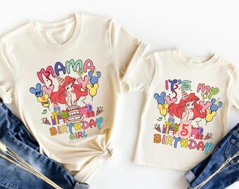 Ariel Little Mermaid Birthday Girl Shirt, Custom Princess Birthday Family T-shirt, Magical Trip Birthday Party Tee,Royal Vacation Sweatshirt