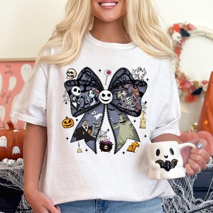 Nightmare Before Coquette Bow Sweatshirt, Jack Skellington Sally Halloween Shirt, Oogie Boogie Bash Tee, Disneyland Halloween T-Shirt