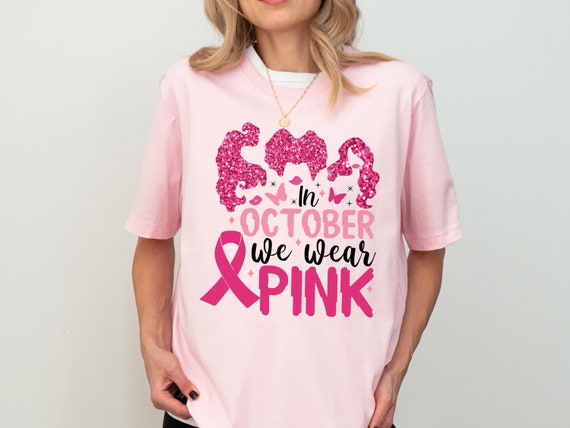 In October We Wear Pink Pumpkin Breast Cancer Awareness T-Shirt In October We Wear Pink Pumpkin Breast Cancer Awareness T-Shirt