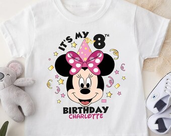 Custom Birthday Girl Shirt, Custom Minnie T-shirt, Kids Vacation Tee, Princess Party Sweatshirt, Girls Birthday Crewneck,Magical Trip Hoodie
