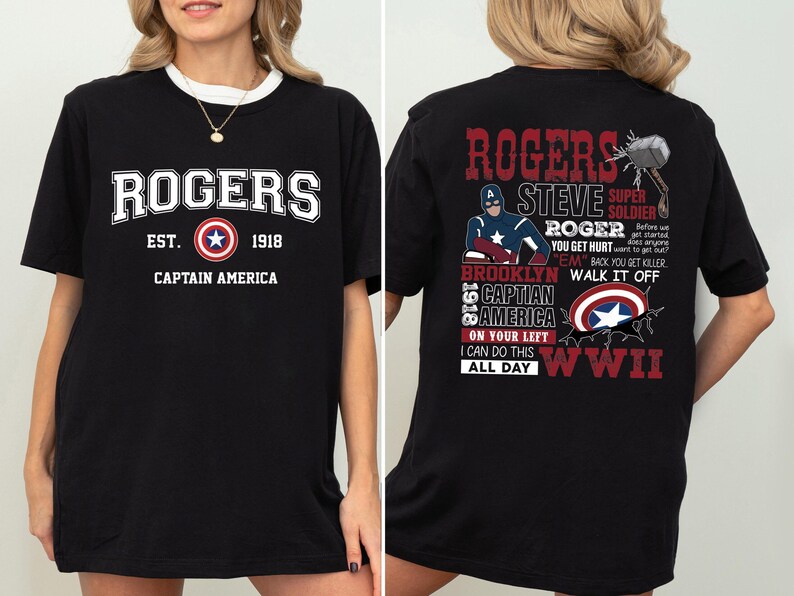 Rogers Captain America Shirt, Superhero Fan T-shirt, Steve Rogers 1918 Tee, Avengers Team Trip Sweatshirt, Brooklyn Hero Movie Crewneck
