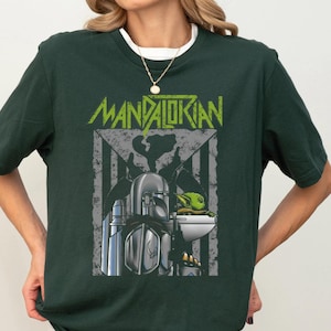 Mandalorian Baby Yoda Shirt, Disney Star Wars T-shirt, Retro Galaxy Tee, Vintage Space Warrior Sweatshirt, WDW Disneyland Vacation Crewneck