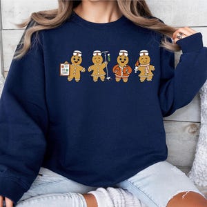 Nurse Christmas Sweetshirt, Ginger Bread Nursing Shirt, Funny Cookies Xmas T-shirt, Emergency Xmas Vibes Tee, Xmas Medical Staff Gift Hoodie