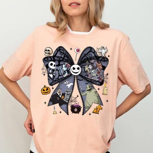 Nightmare Before Coquette Bow Sweatshirt, Jack Skellington Sally Halloween Shirt, Oogie Boogie Bash Tee, Disneyland Halloween T-Shirt