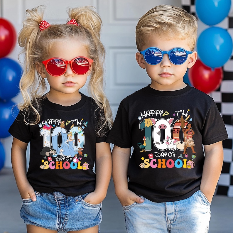 Princess 100 Days Of School Shirt, Matching Classroom T-shirt, Elementary School Sweatshirt, Cinderella Belle Moana School Crewneck