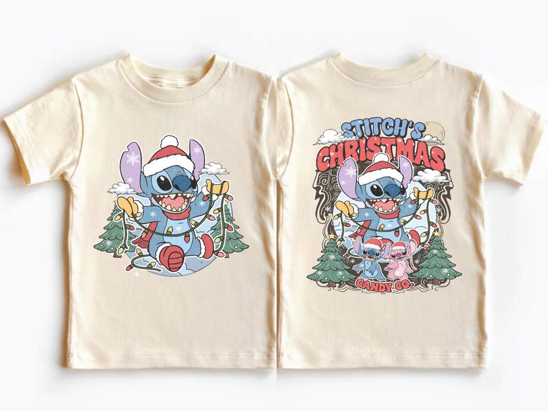 Disney Merry Stitchmas Shirt, Stitch And Angel Merry Christmas Shirt, Disney Xmas Sweat, Santa Hat Xmas Tee, Disneyland Family Trip Xmas Tee