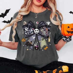 Nightmare Before Coquette Bow Shirt, Jack Skellington Sally Halloween T-shirt, Oogie Boogie Bash Tee, Disneyland Halloween Sweatshirt