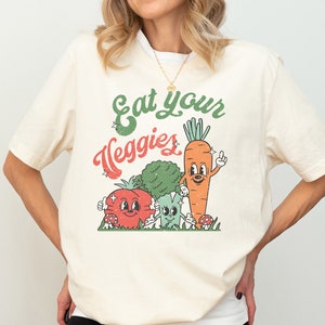 Retro Eat Your Veggies Shirt, Farmers Market Vegetable T-Shirt, Vegan Shirt, Eat Your Vegetables Shirt, Vegetarian Shirt