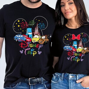 Disney Cars Trip Shirt, Mickey Head Lightening McQueen T-shirt, Family Matching Sweatshirt, Cars Pixar Crewneck, Family Holiday Hoodie