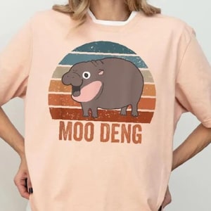 Moo Deng Shirt, Cute Moo Deng T-shirt, Vintage Animal Tee, I Love Hippopotamus Sweatshirt, Funny Baby Hippo Crewneck, Pygmy Hippo Hoodie