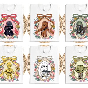 a set of four t - shirts with star wars characters on them