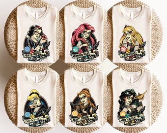 Rocker Princess & Prince Shirt, WDW Punk Characters Trip Shirt, Tattoo  Matching Shirt,  Group Shirt,  Villains Tee