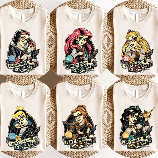 Rocker Princess & Prince Shirt, WDW Punk Characters Trip Shirt, Tattoo  Matching Shirt,  Group Shirt,  Villains Tee