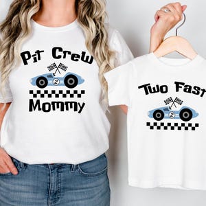 Two Fast Pit Crew Birthday Shirt, Car Race Birthday T-shirt, Two Fast 2nd Birthday Tee, Birthday Boy Sweatshirt, Family First Birthday Party Gift
