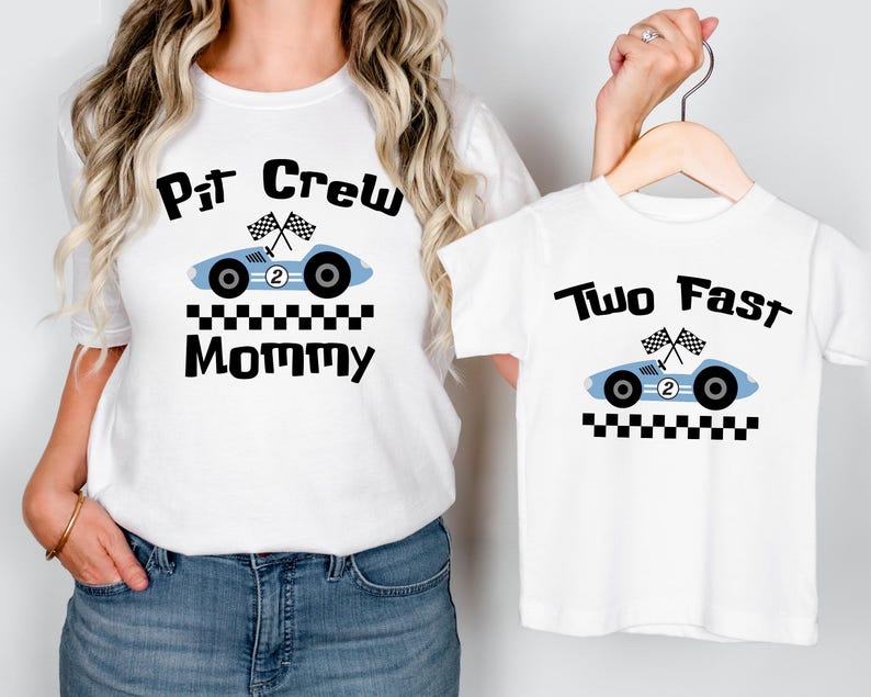 Two Fast Pit Crew Birthday Shirt, Car Race Birthday T-shirt, Two Fast 2nd Birthday Tee, Birthday Boy Sweatshirt, Family First Birthday Party Gift