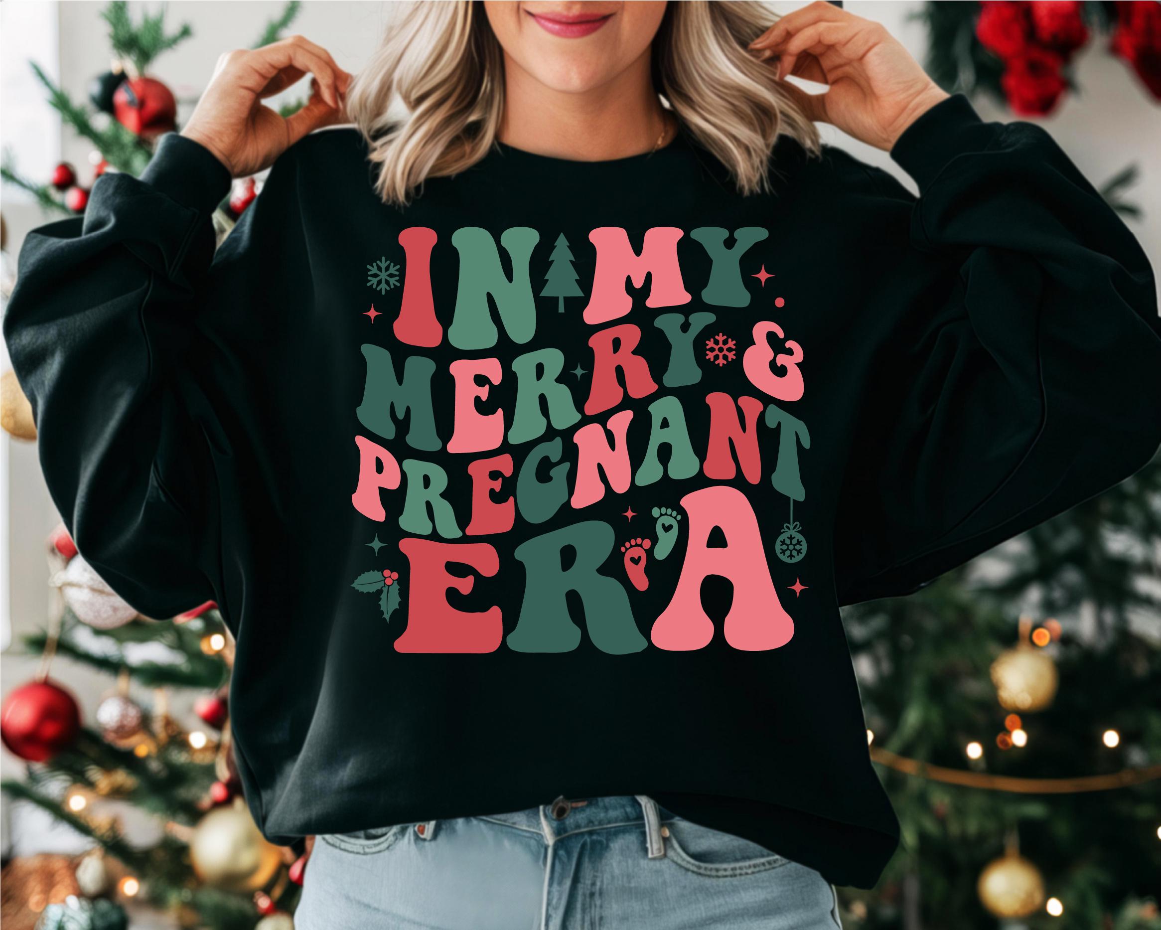 Maglietta di Natale per rivelare la gravidanza, felpa di Natale - Main Image