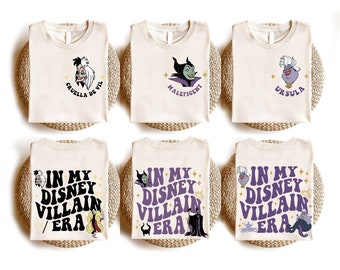 In My Disney Villains Era Shirt, Bad Witches Villains Shirt, Maleficent Evil Queen Ursula Cruella Shirt, Disneyland Girls Trip Shirt