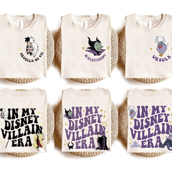 In My Disney Villains Era Shirt, Bad Witches Villains Shirt, Maleficent Evil Queen Ursula Cruella Shirt, Disneyland Girls Trip Shirt