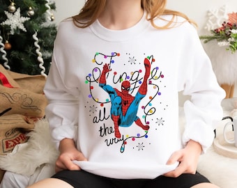 Spiderman Christmas Shirt,   Xmas T-Shirt,  Santa Christmas Shirt, Superhero Christmas Shirt, Christmas Party Sweatshirt