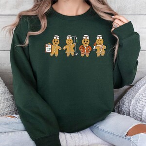 Nurse Christmas Sweet Shirt, Ginger Bread Nursing Shirt, Funny Cookies Xmas T-Shirt, Emergency Xmas Vibes Shirt, Xmas Medical Staff Gift Tee