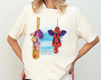 Rapunzel and Spiderman Shirt,  Princess &   Meeting Tee, Magic Kingdom Tee, land Family Vacation Sweater
