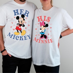 Disney Micky Minnie passendes Shirt, Disneyland Valentinstag Paar Reise T-Shirt, Mickey Minnie Liebhaber Shirt, BTW Flitterwochen T-Shirt, Seine Minnie T-Shirt