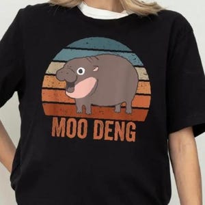 Moo Deng Shirt, Cute Moo Deng T-shirt, Vintage Animal Tee, I Love Hippopotamus Sweatshirt, Funny Baby Hippo Crewneck, Pygmy Hippo Hoodie