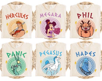 Hercules Character Shirt, Disney Family Trip T-Shirt, Hercules Matching Shirt, Disney Vacation Shirt, Megara Phil Pegasus Hades Matching Tee