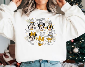 Mickey Friends New Year 2026 Sweatshirt, Disney New Year Trip Shirt, Disneyland Holiday Shirt, New Year Party 2026 Tee, New Year Lights Tee