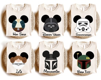 Benutzerdefiniertes Hemd, Galaxy's Edge Hemd, Darth Vader Prinzessin Leia Chewbacca Mandalorian Luke Skywalker Han Solo Boba Fett Hemd