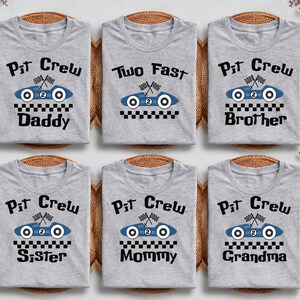 Two Fast Pit Crew Birthday Shirt, Car Race Birthday T-shirt, Two Fast 2nd Birthday Tee, Birthday Boy Sweatshirt, Family First Birthday Party Gift
