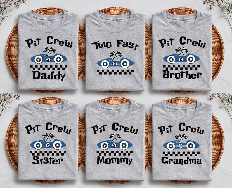 Two Fast Pit Crew Birthday Shirt, Car Race Birthday T-shirt, Two Fast 2nd Birthday Tee, Birthday Boy Sweatshirt, Family First Birthday Party Gift