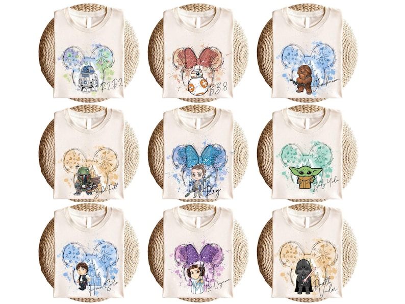 Camiseta de todos los personajes, camiseta de Mickey y sus amigos, camiseta, camiseta, camiseta de princesa, camiseta a juego para toda la familia. imagen 5