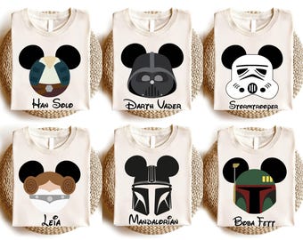 Aangepast shirt, Galaxy's Edge T-shirt, Darth Vader Princess Leia Chewbacca Mandalorian Luke Skywalker Han Solo Boba Fett-sweater