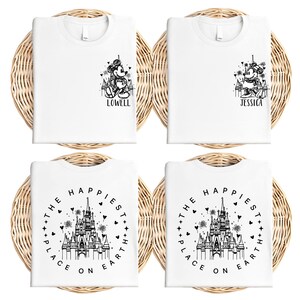 Mickey and Minnie Magical Castle Shirt, Custom The Happiest Place One Earth Shirt, Disney Vacation Shirt, Disneyland Family Trip Shirts