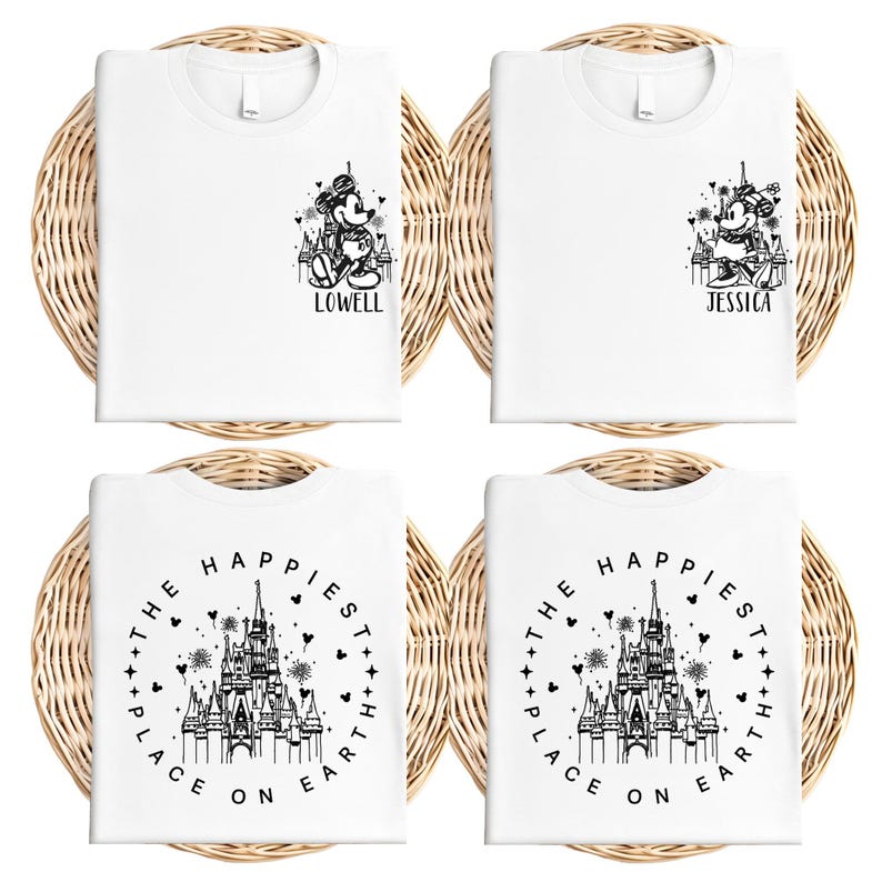Mickey and Minnie Magical Castle Shirt, Custom The Happiest Place One Earth Shirt, Disney Vacation Shirt, Disneyland Family Trip Shirts