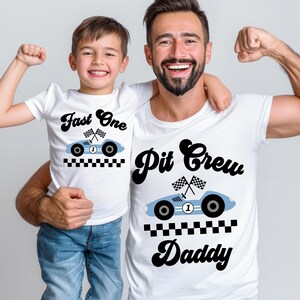 Fast One Pit Crew Birthday Shirt, Car Race Birthday T-shirt, Birthday Boy Tee, Family First Birthday Party Sweatshirt, Fast One 1st Birthday Crewneck