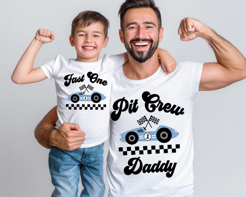 Fast One Pit Crew Birthday Shirt, Car Race Birthday T-shirt, Birthday Boy Tee, Family First Birthday Party Sweatshirt, Fast One 1st Birthday Crewneck