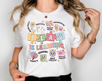 Sped Teacher Shirt, Play Is Learning Teacher T-shirt, Groovy Teacher Tee, Back To School Sweatshirt, Kindergarten Teacher Team Crewneck